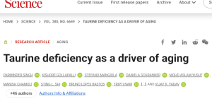 《科学》重磅：牛磺酸或可助对抗衰老